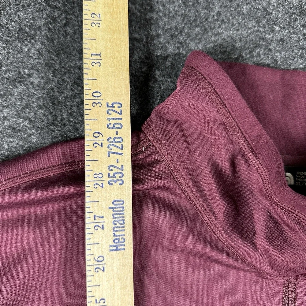 The North Face Mens Maroon Long Sleeve Quarter Zip Pullover Sweatshirt Size XL‎